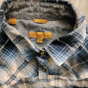 Western Style Flannel Snap Button up Shirt Size Medium